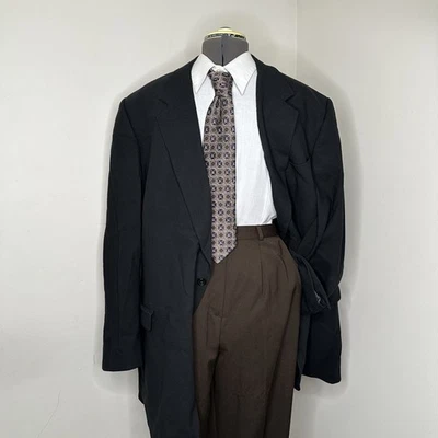 Blazer Abrigo Deportivo Traje Chaqueta Negro 2 Botones Lana Y2K Tallia Para Hombres 48L 52" EE. UU. Foto 1 de 4