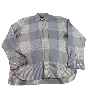 Camisa de hombre Calder Carmel manga larga a cuadros con botones talla L 100 % algodón - Imagen 1 de 4