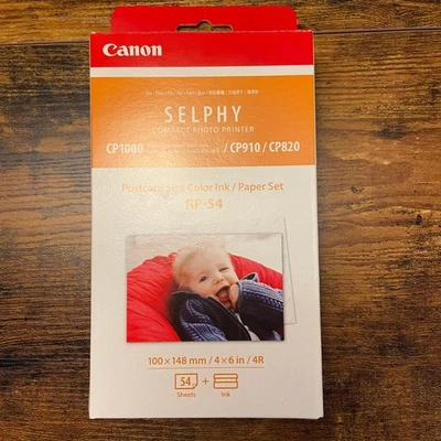 Juego de tinta/papel color de alta capacidad Canon RP-54 para serie SELPHY CP1000 Foto 1 de 4
