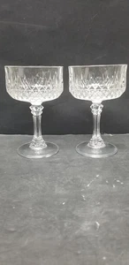 2 CRISTAL D'ARQUES LONGCHAMP CHAMPAGNE TALL SHERBET GLASS GOBLETS 8 OZ - Picture 1 of 9
