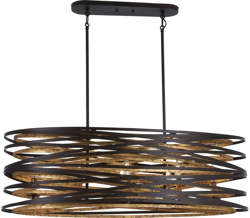 Minka Lavery Vortic Flow Chandelier, 8-Light 480 Total Watts, Dark Bronze - Image 1 of 1