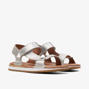 Clarks Craft Sun Sport Silver Leather Flat Sandals Size UK 6D/39.5 - Picture 1 of 6