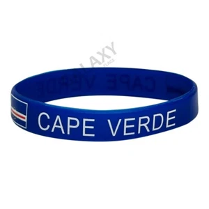 Cape Verde Bracelet / Cape Verde Flag Silicone Rubber Bracelet - Picture 1 of 2