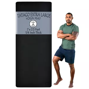 Large Yoga Mat Thick & Long for Home Workout. 84x30 (1/4" thick) Exercise Mat - Picture 1 of 9