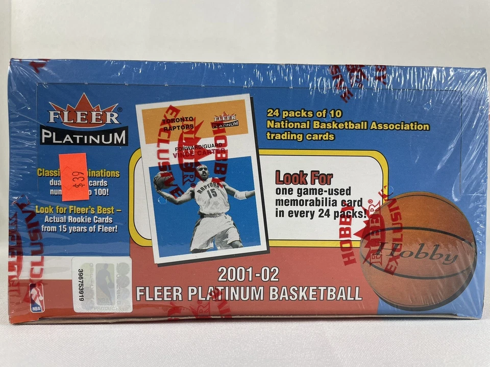 NBA 2001-02 Fleer Platinum Basketball Factory Hobby Box - 24 Packs