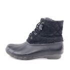 Sperry Saltwater Quilted Wool Rain Duck Boots Womens Size 10m Black Waterproof