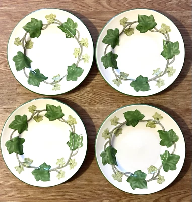 4 PLATOS DE ENSALADA FRANCISCANA IVY II, Inglaterra, retirados, 8" en muy buena condición Foto 1 de 3