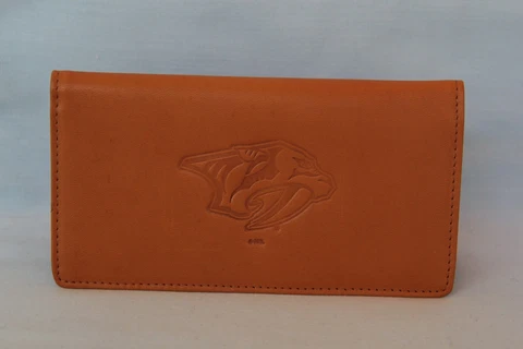 NASHVILLE PREDATORS  glove Leather Checkbook  NEW  tan + Cover