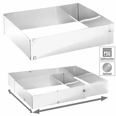 Edelstahl-Backrahmen, rechteckig, verstellbar auf maximal 47 x 38 cm - Bild 1 von 4