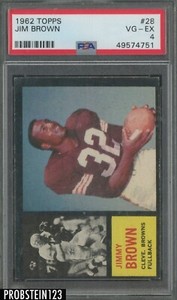 1962 Topps Football #28 Jim Jimmy Brown Cleveland Browns HOF PSA 4 VG-EX
