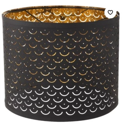 Ikea NYMO 13" Black/Brass Lamp Shade Perforated  - Image 1 of 3