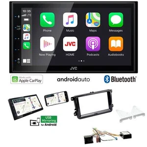 JVC Autoradio Apple CarPlay für Volkswagen VW T5 Transporter rund piano Canbus - Bild 1 von 8