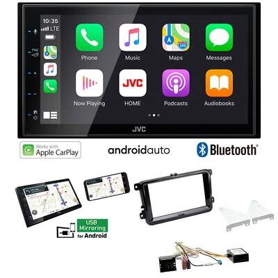 JVC Autoradio Apple CarPlay für Volkswagen VW T5 Transporter rund piano Canbus - Bild 1 von 4