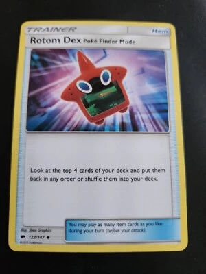 Pokémon TCG Rotom Dex Pok Finder Mode Burning Shadows 122/147 Regular Uncommon - Image 1 of 2