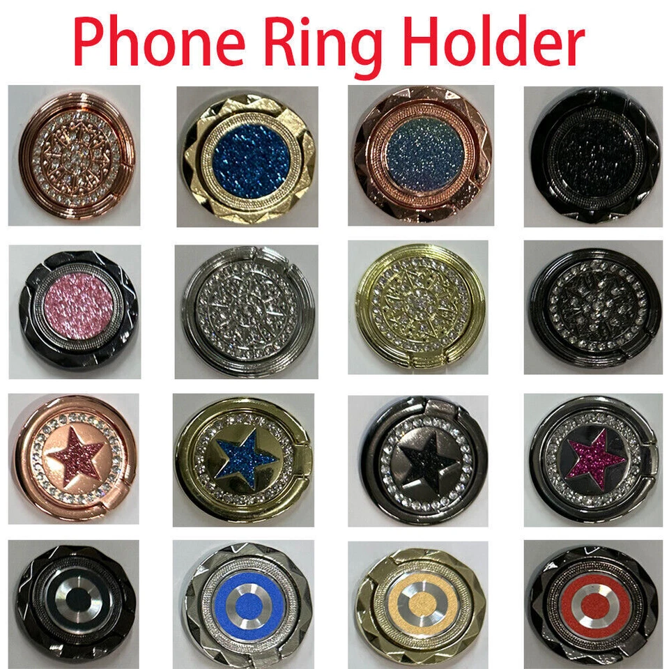 For iPhone /Samsung Finger Ring Holder Metal Plate Rotating Magnetic Grip - Image 1 of 2