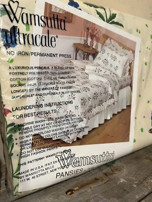 Новые из старых запасов анютины глазки Wamsutta Ultracale плоские на 1 подушку Sybil Connolly - Изображение 1 из 4