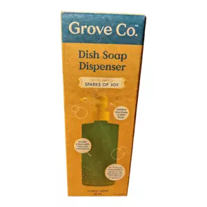 NEW Grove Co Glass Dish Soap Dispenser Limited Ed Sparks of Joy Forest Green - Picture 1 of 4
