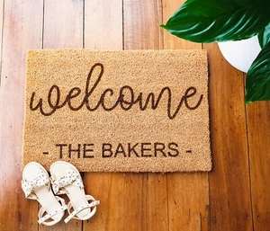 Custom Doormat 60cmx40cm Laser Welcome Door Mat Personalised Customised Gift - Picture 1 of 3
