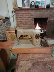Máquina de coser Singer 201k 1957 resistente para tela de cuero - no funciona  - Imagen 1 de 8