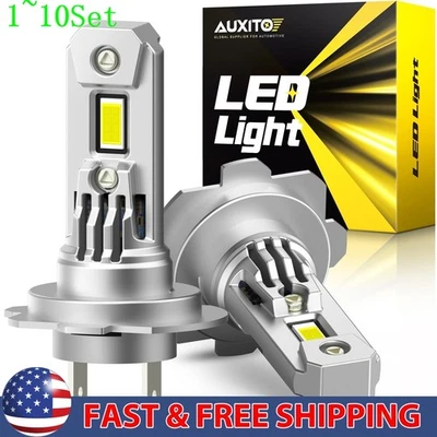 AUXITO H7 LED Faros Bombilla Luz Alta Baja Super Brillante Blanco CANBUS 1-10Set Foto 1 de 4