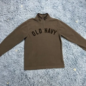 Old Navy 1/4 Zip Fleece Sweater Size XL Youth Classic Outdoor Casual Gray Black - Picture 1 of 9