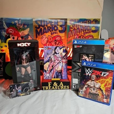 WWE 2k17 NXT Edition Boxed Complete W/Action Fig,Signed 5x7 Card,Game,Patch Card - Image 1 of 4