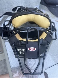 Rawlings LWMX Umpire Catcher Face Mask Black Leather Baseball Softball Guard - Picture 1 of 3