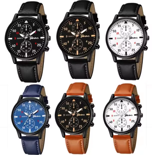 Reloj Hombre Correa Metálico Cuarzo Ginebra Cuero Vidrio Aleación Cuero Reloj Hombre Foto 1 de 1