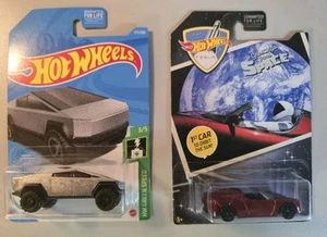 Hot Wheels LOT IF 2 (2019) TESLA ROADSTER 1st Car to Orbit the Sun! +CYBER TRUCK - Picture 1 of 4