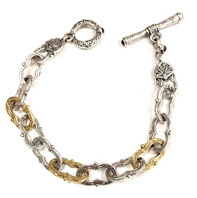 Brazalete Konstantino Kleos de plata de ley y oro amarillo de 18 quilates al por menor: $2,180 NUEVO Foto 1 de 3