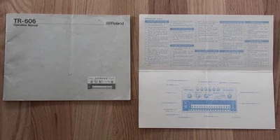 JUNTOS manual de operación vintage ROLAND TR-606 y la tarjeta de instrucciones de una hoja Foto 1 de 4