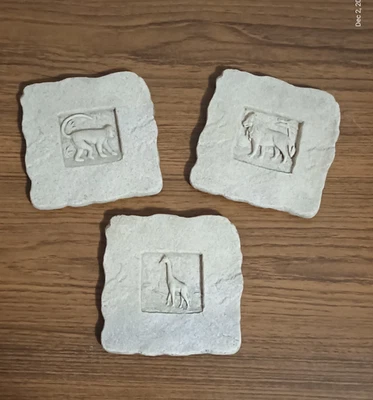 Набор африканских животных 4 x 4 смолы камень декоративные плитки обезьяна лев жираф - Изображение 1 из 4