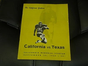 1969 TEXAS (NAT CHAMPS) AT CALIFORNIA COLLEGE FOOTBALL PROGRAMMA    - Foto 1 di 1