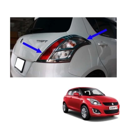 Tail Lamp Light Cover Chrome Trim 2 Pc Fits Suzuki Swift Hatchback 12 13 16 - Image 1 of 3