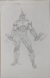 Bart Sears Killer Instinct Chief Thunder Vollfigur Original Pencil Art 1996 - Bild 1 von 6