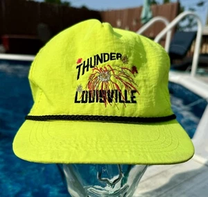 Vintage Thunder Over Louisville Fireworks Show Neon Yellow Hat Cap Kentucky - Picture 1 of 9