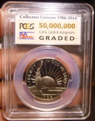 1986-2014 50c PCGS PSA Collectors Universe Sample 50,000,000 Certified-S Mark - Image 1 of 4