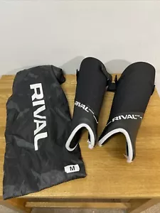 Rival Hockey Ultra Shin Pads Black Medium - Picture 1 of 9