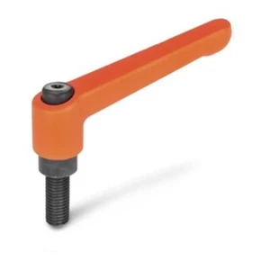 verstellb. Klemmhebel, Schraube, orange, M6x40mm, Hebel 45mm - Bild 1 von 2