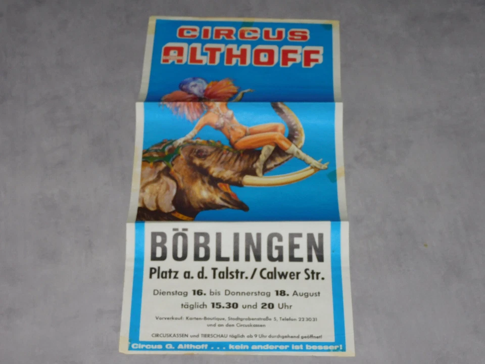 Plakat Cirque - Circus Giovanni Althoff - 32 CM X 65 CM - Boblingen - Bild 1 von 1