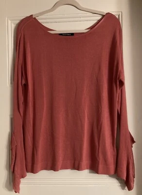 Túnica Top ELLEN TRACY Tejida Viscosa Rosa Salmón Manga Larga Talla L Foto 1 de 4