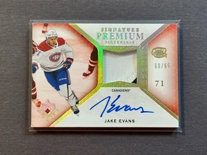2020-21 ULTIMATE COLLECTION JAKE EVANS #60/65 ROOKIE PATCH AUTO RPA CANADIENS RC - Foto 1 di 2