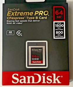 NUOVA scheda di memoria Sandisk 64 GB CFexpress Extreme PRO SDCFE-064G-GN4NN 1500 RS 800W - Foto 1 di 8
