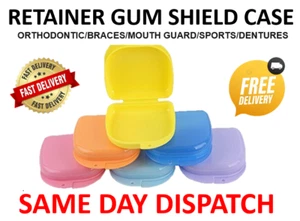 RETAINER CASE GUM SHIELD BOX TEETH/ORTHODONTIC/BRACES/MOUTH GUARD/SPORTS/DENTURE - Picture 1 of 6