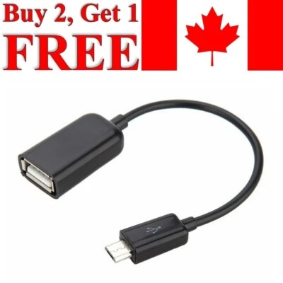 Micro USB to USB OTG Data Cable Adapter For Samsung S5 S6 S7 Note 4 5 Tablet - Image 1 of 2