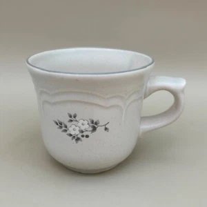 Pfaltzgraff Heirloom Pattern Coffee/Tea Cup Grey with White Flowers - Picture 1 of 9