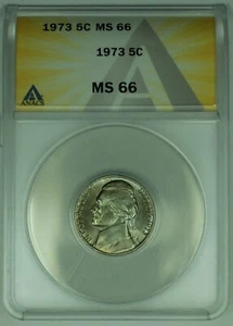 1973 Jefferson Nickel 5C ANACS MS 66 (52) - Picture 1 of 2