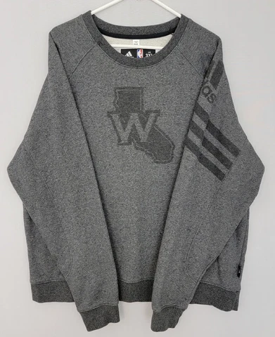 Golden State Warriors Adidas Sweater Men's Size 3XL Gray Long Sleeve Length +0" Cover