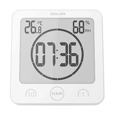Digital Shower Clock with Timer - Waterproof Shower Timer - Bathroom Clock Di... - Image 1 of 4