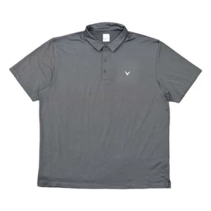 Callaway Gray Polo Shirt Men 2XL Polyester Preowned Opti Dri Golf - Picture 1 of 9